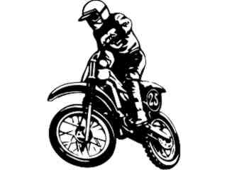  Motorcycle Dirtbike Rider Front Decal Proportional