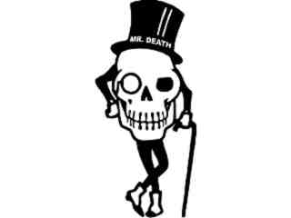  Mr Death Skull Decal Proportional