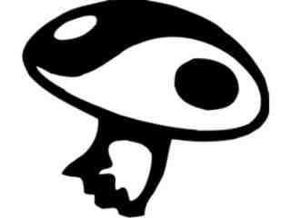  Mushroom Yin Yang Decal Proportional