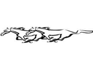  Mustang Horses Pair Runners Decal Proportional