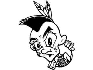  Native Indian Cute Head_ M B 1 Decal Proportional