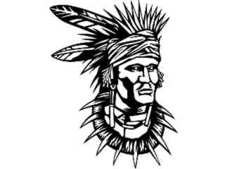  Native Indian Head 3_ M B 1 Decal Proportional