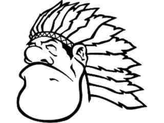  Native Indian Head 4_ M B 1 Decal Proportional