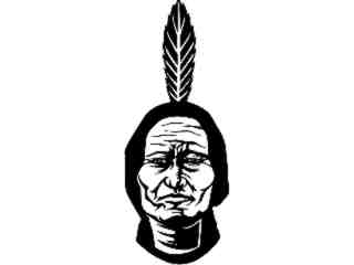  Native Indian Head_ M B 1 Decal Proportional