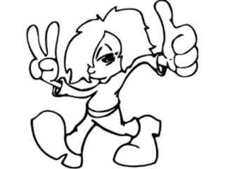  Peace Thumbs Up Decal Proportional