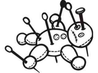  Pin Cushion Man Voodoo Decal Proportional