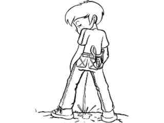  Pissing Boy Slingshot Decal Proportional