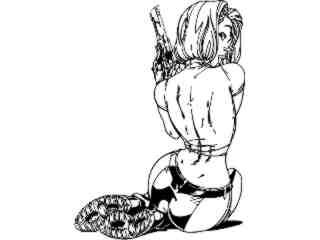  Pistol Girl Super Sexy_ D T L Decal Proportional
