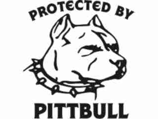  Pitbull Protected By Arched Decal Proportional