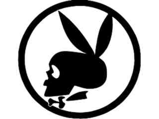  Playboy Skull Decal Proportional
