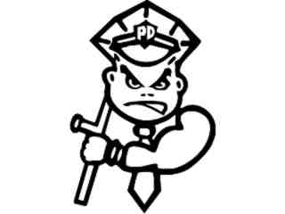  Police Bad Boy Decal Proportional