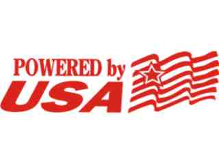  Powered By U S A Decal Proportional