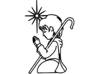  Praying Boy Decal Proportional