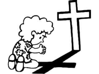  Praying Girl 2 Decal Proportional