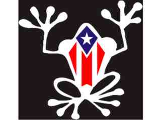  Puerto Rico Flag Frog_ C L 1_ I N V Decal Proportional