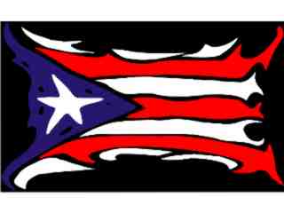  Puerto Rico Tribal Jagged Flag_ C L 1_ I N V Decal Proportional