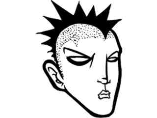  Punk Mo Hawk Decal Proportional
