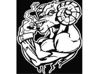  Ram Dodge Muscle Man Smoker_ I N V_ G D G Decal Proportional