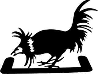  Rooster Cock Fighting Decal Proportional