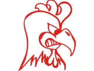  Rooster Head Decal Proportional