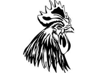  Rooster Head 3 Decal Proportional