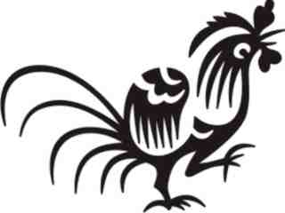  Rooster Tribalized_ 1 7 5 Decal Proportional
