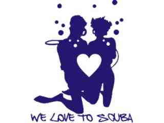  Scuba Lovers Decal Proportional