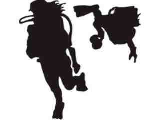  Scuba Silhouettes Decal Proportional