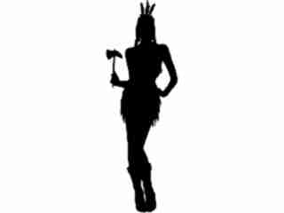  Sexy Indian Native Girl Decal Proportional