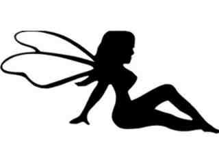  Sexy Lady Silhouette Fairy Decal Proportional