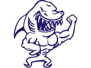  Shark Tough Guy Muscle Decal Proportional