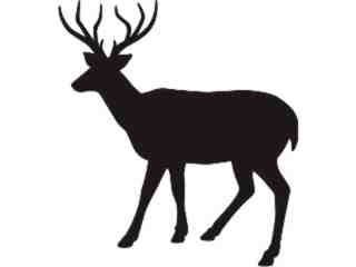  Silhouette Deer Decal Proportional