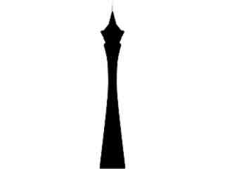  Silhouette Vegas Tower Decal Proportional
