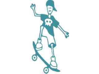  Skater Stick Figure Decal Proportional