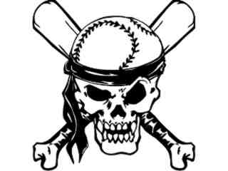  Skull Baseball_ G D G Decal Proportional