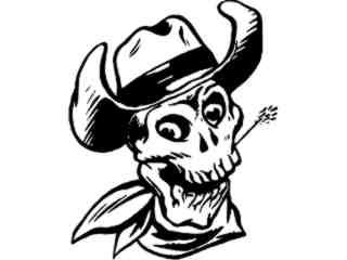  Skull Cowboy Decal Proportional