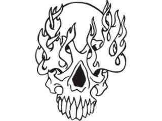  Skull Flames Burn Up Decal Proportional