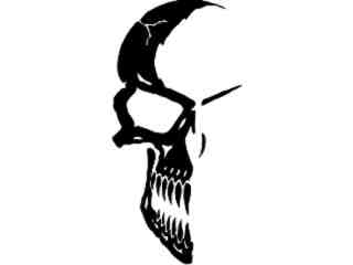  Skull Sharp Teeth Decal Proportional