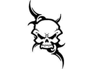  Skull Tribal Sharp Decal Proportional