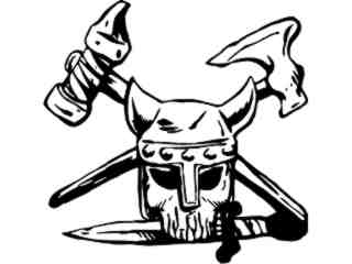  Skull Viking Decal Proportional