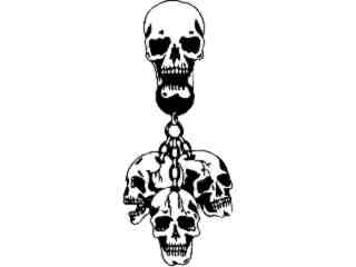  Skulls Hanging Decal Proportional