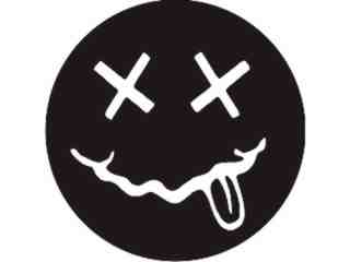  Smiley Face Dead X Decal Proportional