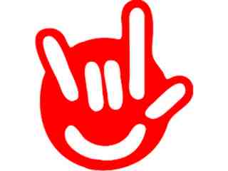  Smiley Hand Sign Decal Proportional