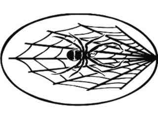  Spider In Web Circle_ D T L Decal Proportional