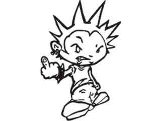  Spike Head Finger Boy Decal Proportional