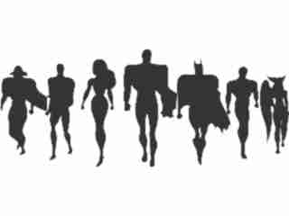  Super Hero Team Decal Proportional