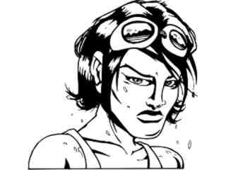  Swimming Girl_ M B 1 Decal Proportional
