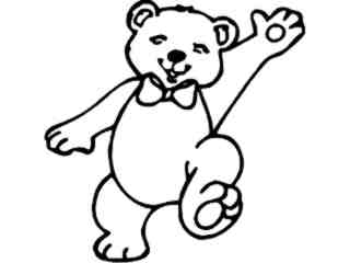  Teddy Waving Decal Proportional