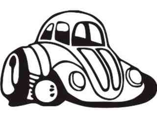  Volks Wagen Bug Hotrod Decal Proportional