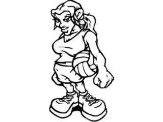  Volleyball Girl Stand_ M B 1 Decal Proportional